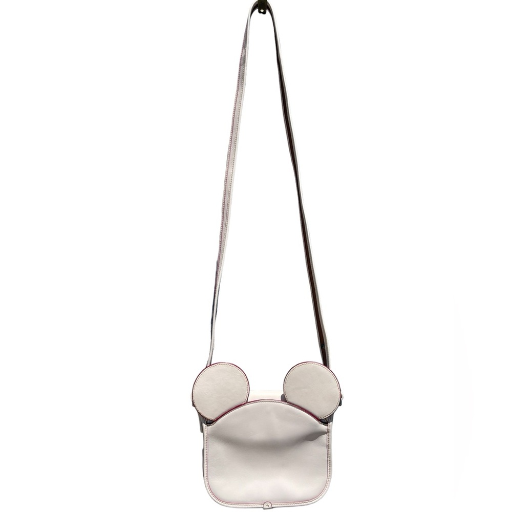Rare! Coach Disney Patricia Mickey Mouse Ears Chalk Leather Crossbody Bag - Picture 4 of 16